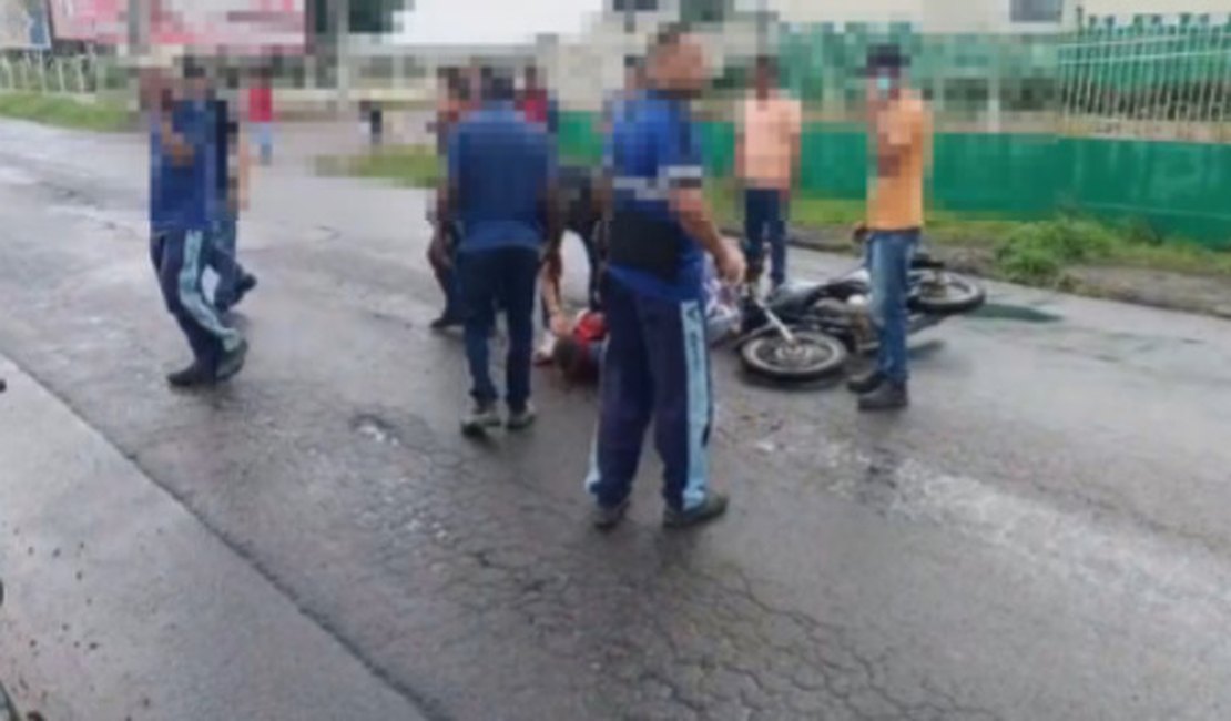 Motociclista fica ferido em acidente de moto perto da entrada de Girau do Ponciano
