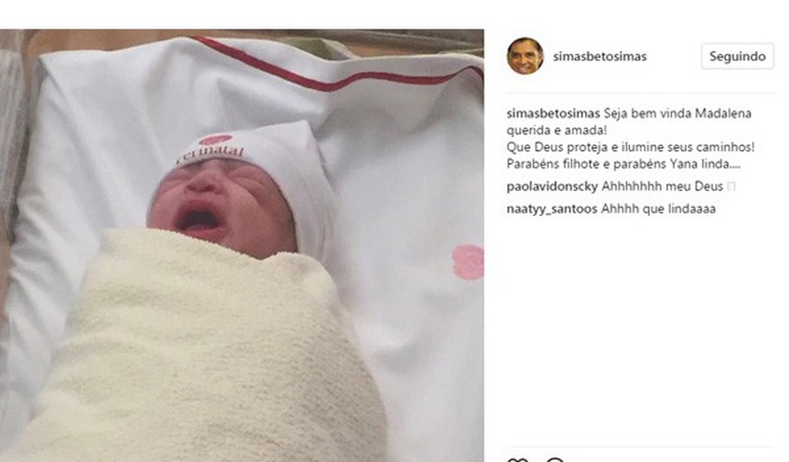 Nasce Madalena, a filha de Yanna Lavigne e Bruno Gissoni