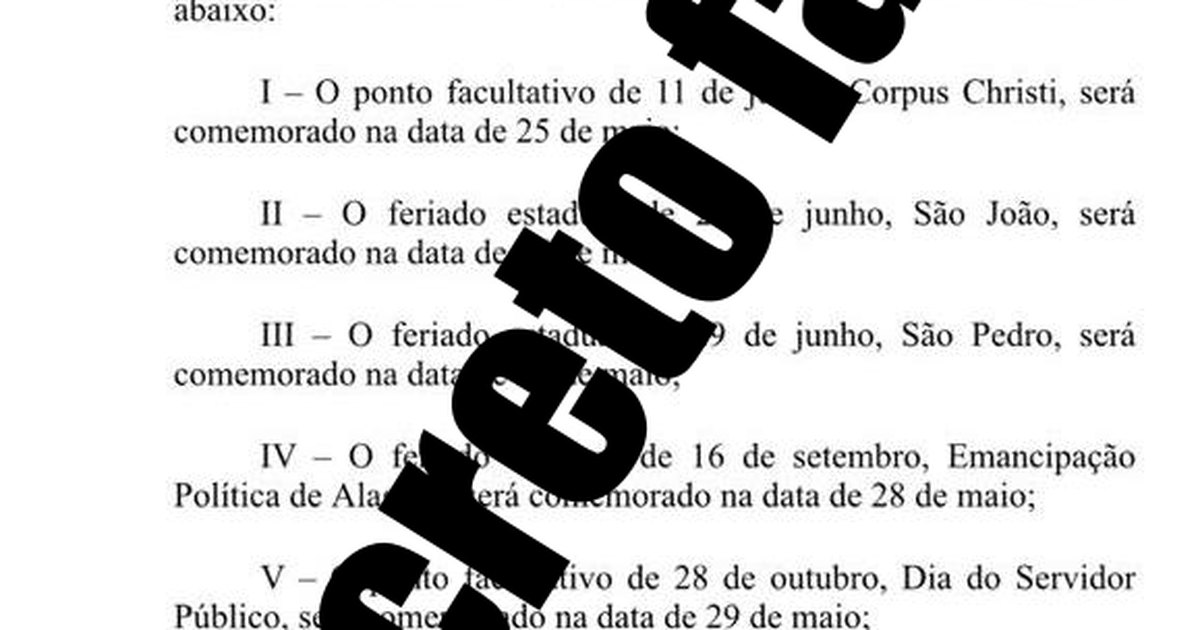 É falso o suposto novo decreto do Governo do Estado que circula nas