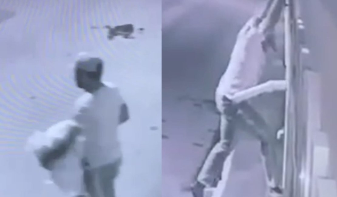 VÍDEO: Homem invade casa para furtar rede em Arapiraca e câmera flagra crime