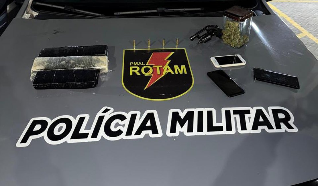 Operação integrada da SSP e ROTAM resulta em prisão, apreensão de drogas e arma em Maceió