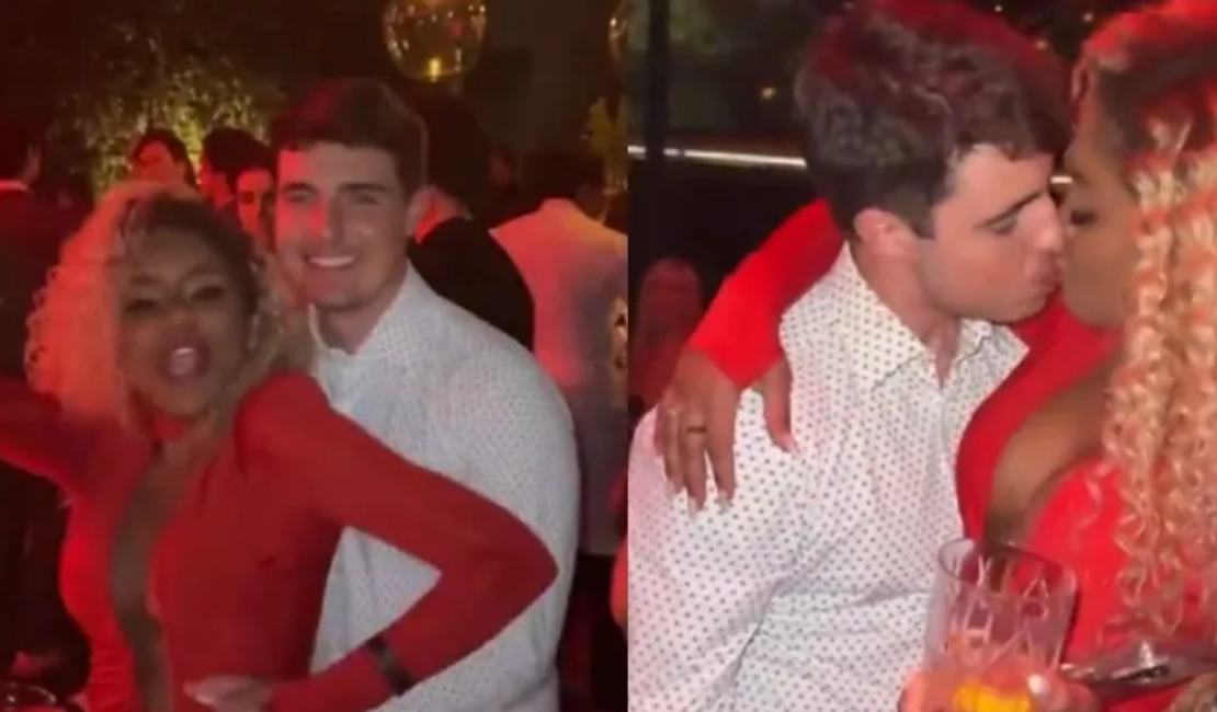 Cariúcha fala sobre momentos quentes com filho do Gugu: 'Novinho, mas beija bem'