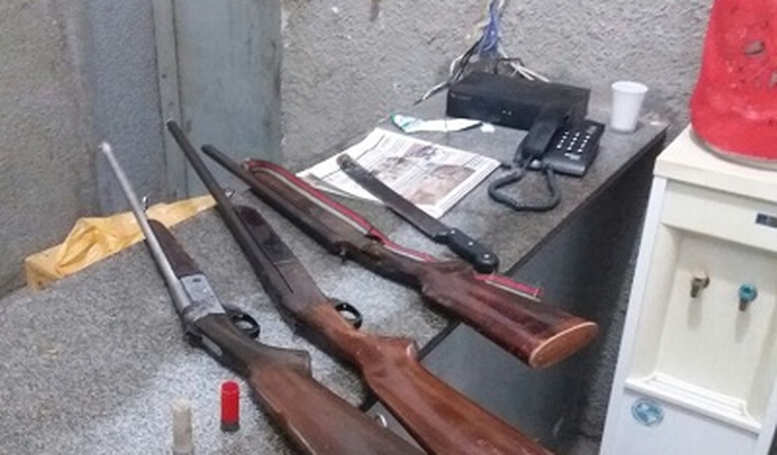 Cisp de São José da Laje apreende três armas de fogo em União dos Palmares