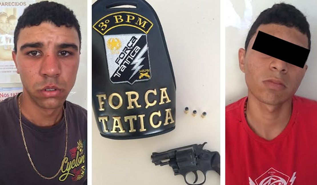 Dupla tenta fugir da Força Tática, mas é detida com arma em Arapiraca