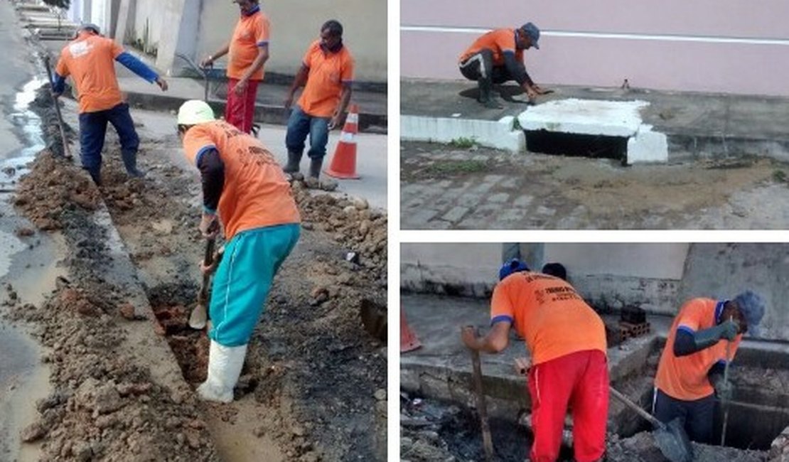Município faz limpeza de rede de drenagem e bueiros nos bairros