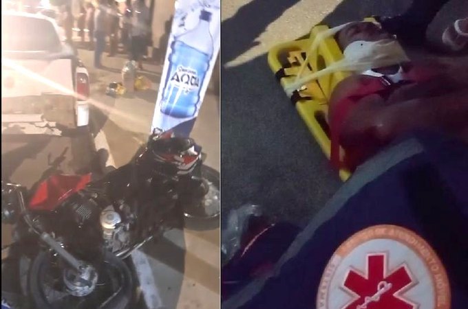 Motociclista fica ferido após perder controle da direção e bater em carro estacionado, em Arapiraca