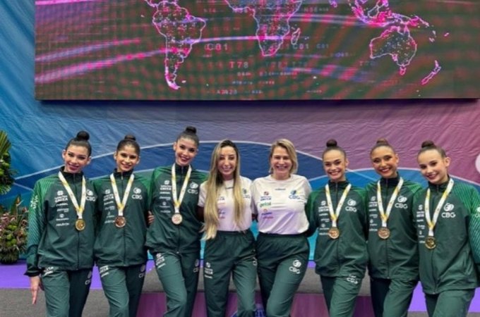 Alagoana Duda Arakaki lidera Brasil na conquista do ouro inédito na Copa do Mundo de ginástica rítmica
