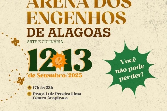 Arena dos Engenhos chega a Arapiraca para celebrar cultura, gastronomia e cachaça