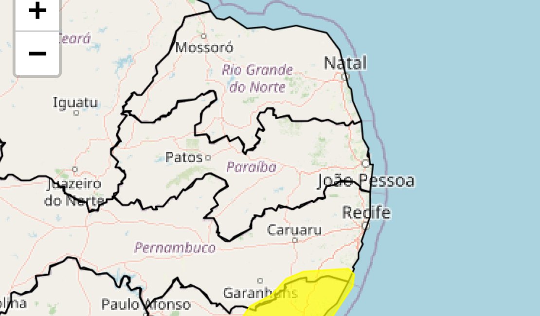 INMET emite alerta de acumulado de chuva para o fim de semana em Arapiraca e municípios do Nordeste