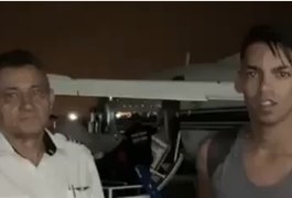 Vídeo. Aeronave de Devinho tem dificuldade de pousar em Arapiraca por causa das fortes chuvas