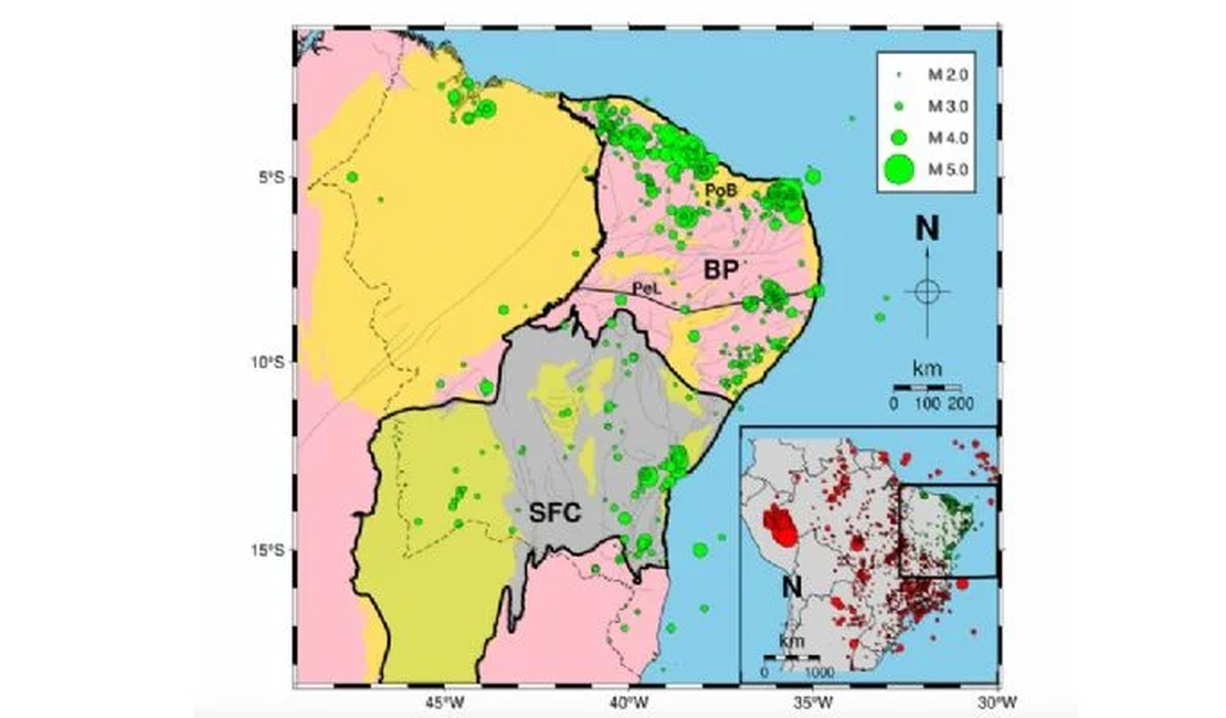 Estudo afirma que Nordeste tem risco de ter terremotos