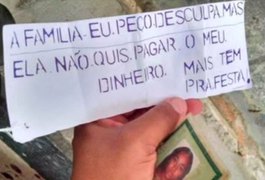 Após matar amigas, suspeito deixa bilhete de desculpas ao  lado do corpo