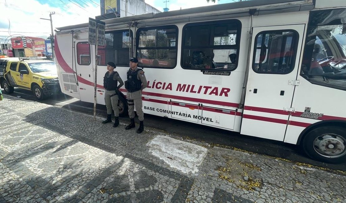 3° BPM instala base comunitária móvel no Centro de Arapiraca
