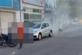 Vídeo mostra fumaça em fachada de loja de roupas em Arapiraca