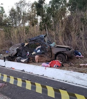 Batida entre caminhão e carro deixa seis mortos na BR-135, em Minas Gerais