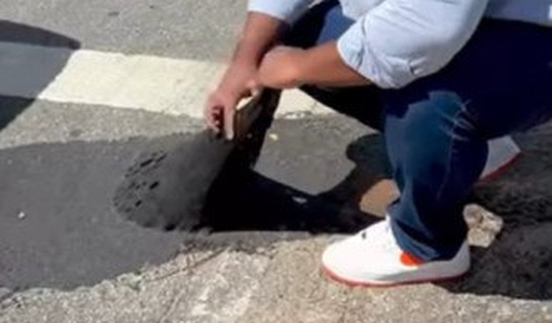 'Asfalto ou chiclete?': remendo em avenida movimentada de BH causa polêmica
