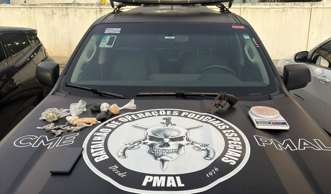BOPE prende homem por porte ilegal de arma e tráfico de drogas em Rio Largo