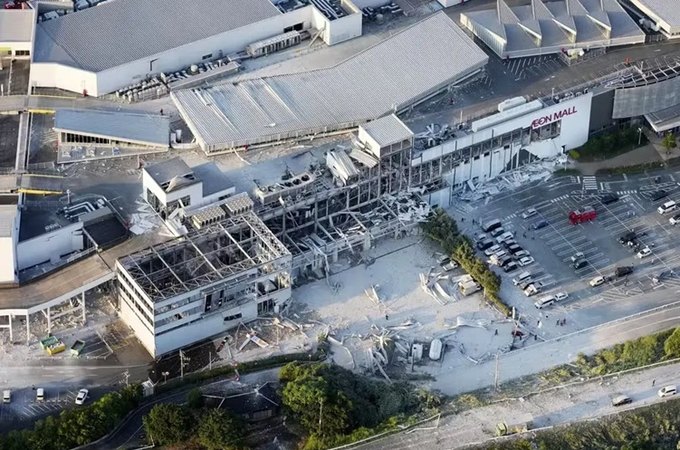 Terremoto de magnitude 7,1 atinge o Japão, provoca explosão em shopping e deixa feridos