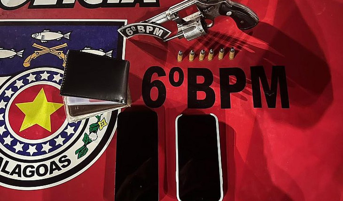 Jovem é preso com arma de fogo durante a Festa da Tainha, em Japaratinga