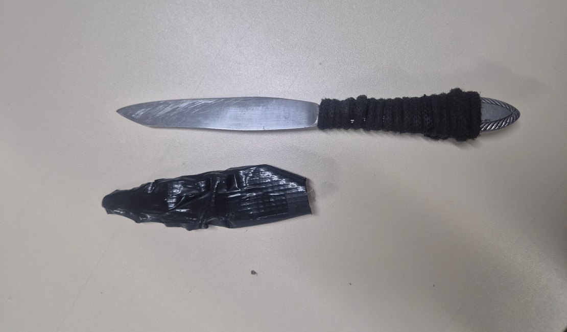 Homem é flagrado com faca e conduzido ao CISP durante patrulhamento em Craíbas