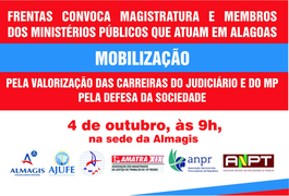 Magistrados e membros do Ministério Público farão ato público na próxima terça-feira (04)