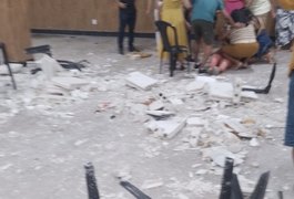 Teto desaba durante casamento em clube militar e deixa feridos em Maceió