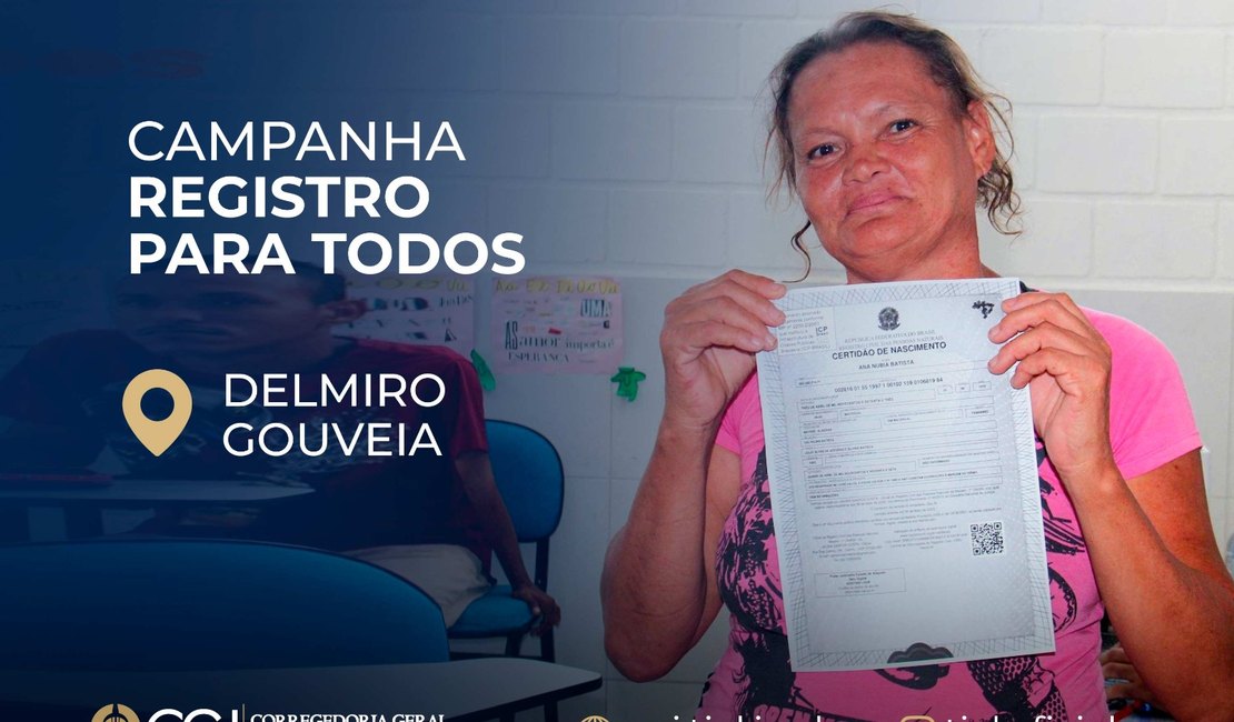Documentos serão emitidos gratuitamente pela ﻿Corregedoria-Geral da Justiça, em Delmiro Gouveia
