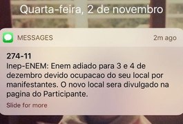 Estudantes começam a receber mensagem de adiamento do Enem via SMS