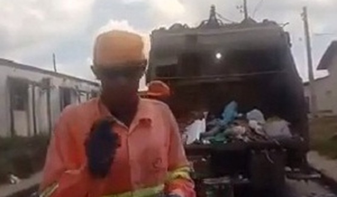 Vídeo: Gari reclama de sujeira e pede colaboração de moradores de Rio Largo