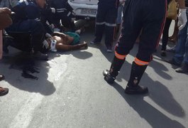 Acidente envolvendo carro e moto deixa motociclista ferido em Arapiraca