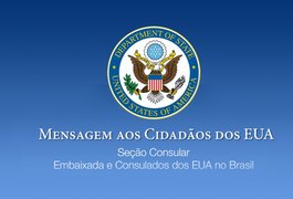 Embaixada dos EUA pede retorno imediato de americanos estiverem no Brasil