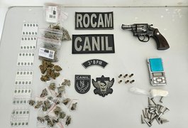 Policiais militares prendem homem e realizam apreensão de drogas e revólver no Brisa do Lago