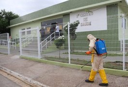 Prefeitura pulveriza unidades de saúde com solução de desinfecção em prevenção ao coronavírus