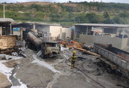 Tanque de pedreira explode, causa incêndio e funcionário fica ferido, em Alagoas