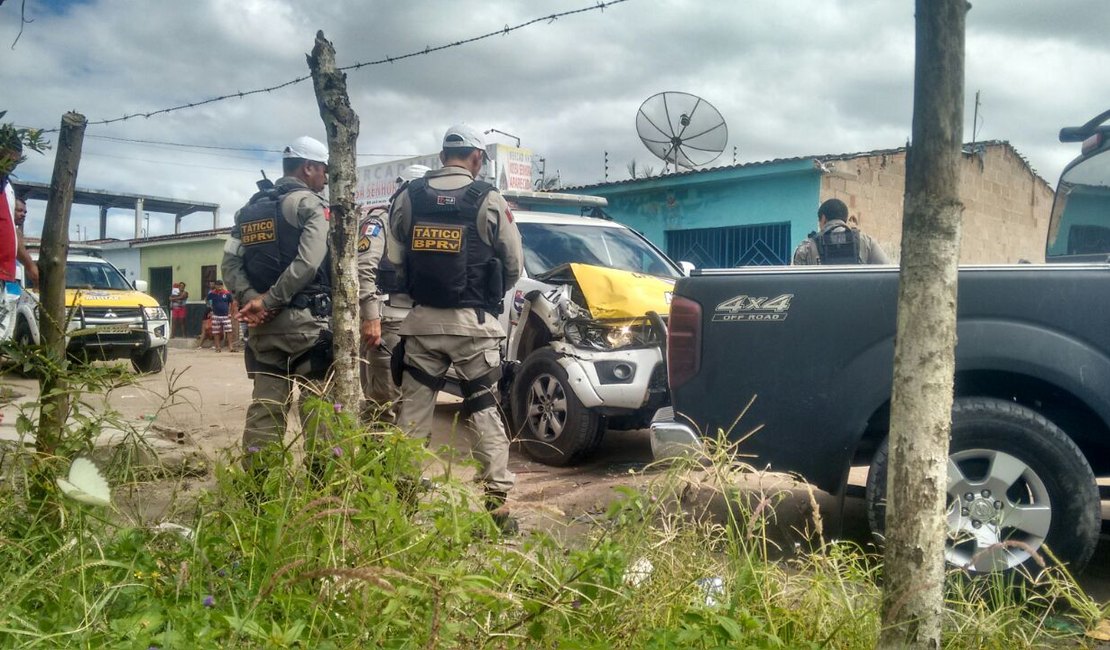 Viatura do BPRv colide durante perseguição a suspeitos no interior de AL