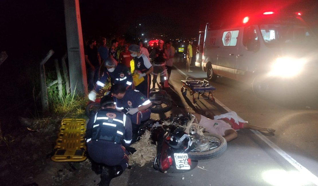 Um morre e outro fica ferido após colisão entre duas motos na AL 110, no Agreste