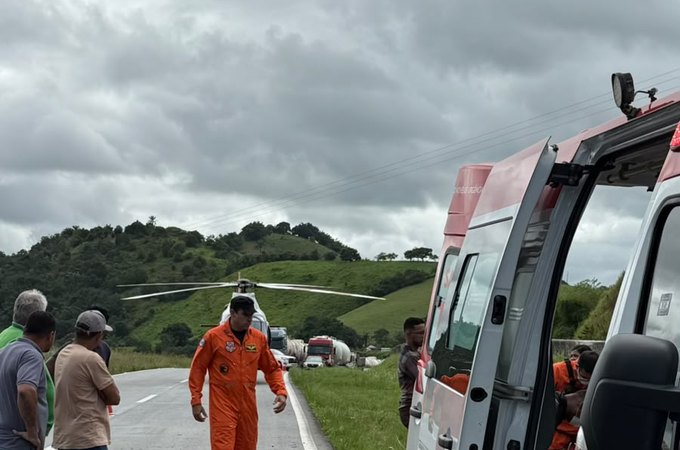 Capotamento na BR-101 deixa dois feridos em Joaquim Gomes