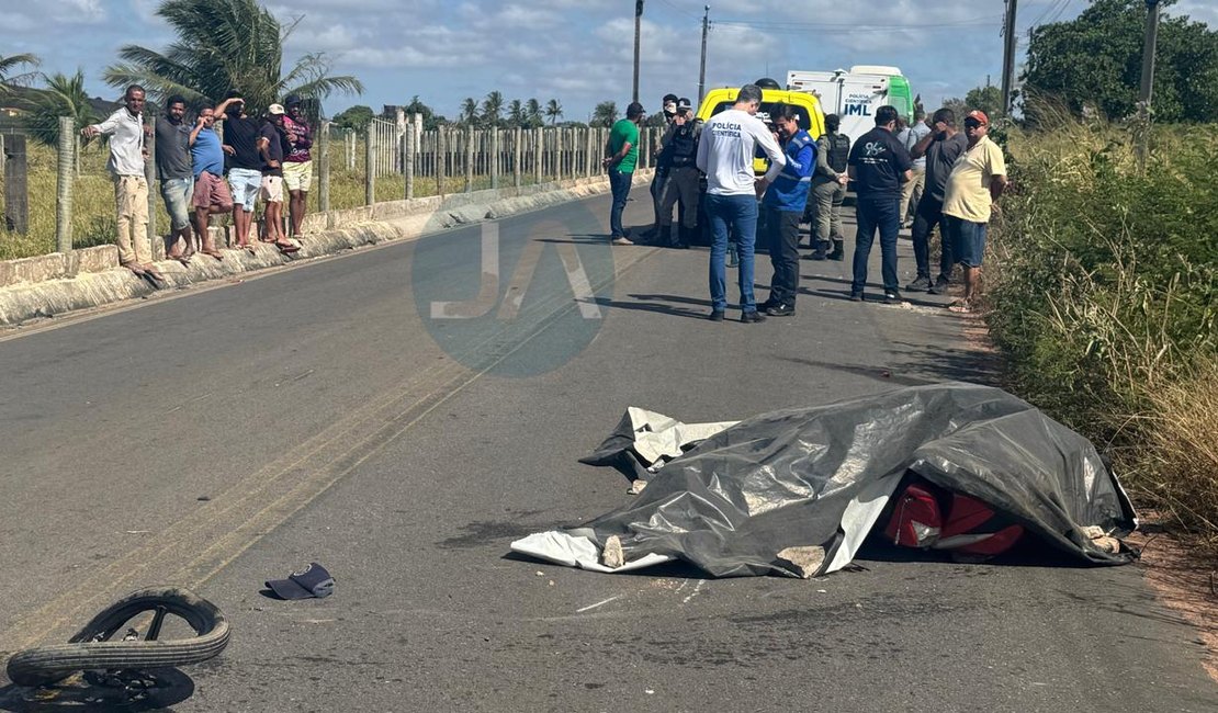 Condutor fica com corpo dilacerado e morre em acidente na zona rural de Lagoa da Canoa