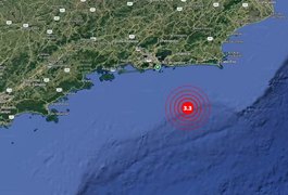 Tremor de terra de magnitude 3,3 é registrado no litoral do RJ