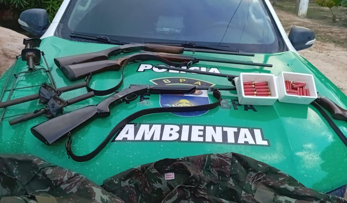 PM-AL apreende armas e resgata animais no Litoral Norte