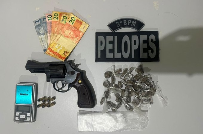 Homem com histórico criminal extenso é preso com maconha e revólver no Brisa do Lago