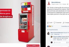 Banco 24 Horas anuncia sua desativação em Arapiraca, mas não dá prazo de encerramento de atividades