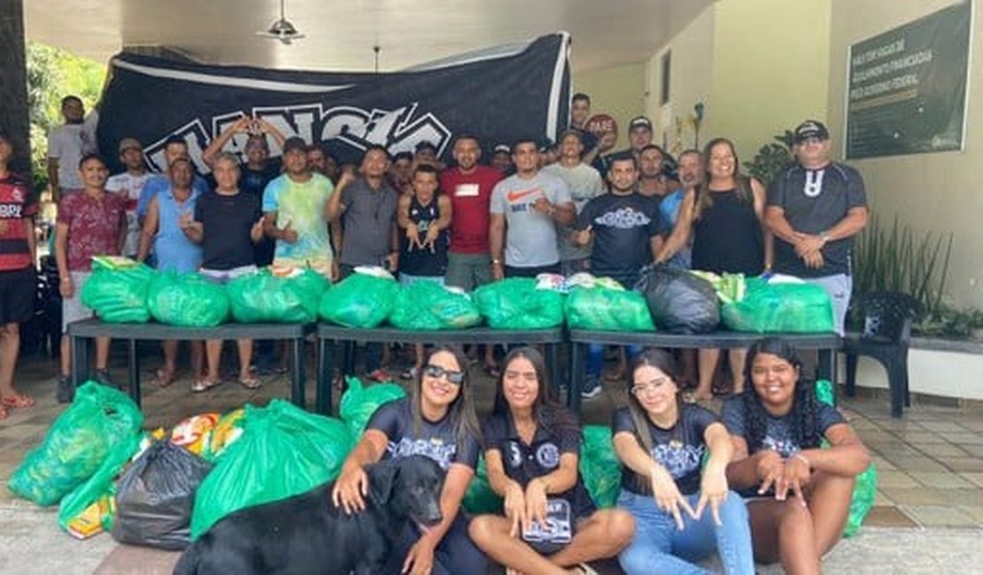 Alimentos arrecadados em eventos esportivos são doados a comunidades em Arapiraca