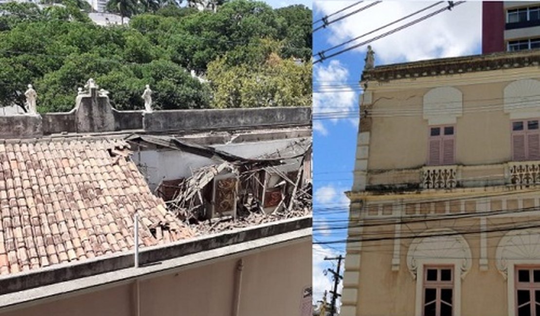 Teto do Museu de Arte Sacra Pierre Chalita desaba em Maceió