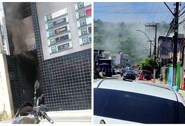 Pessoas são retiradas de prédio após incêndio em Palmeira dos Índios