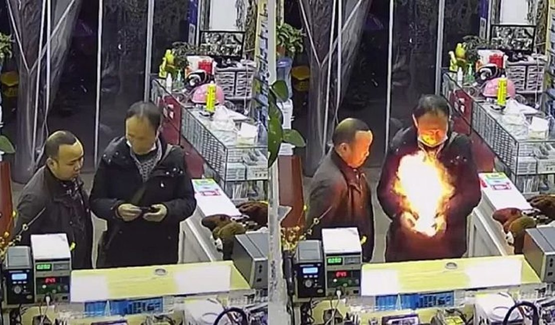 Celular explode nas mãos de cliente em loja de assistência técnica na China