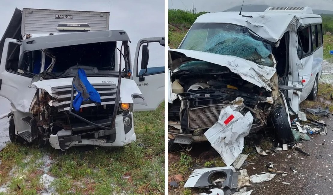 Motorista de van morre após acidente com caminhão na AL-220