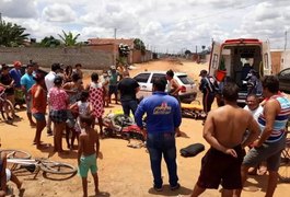 Duas pessoas ficam feridas após ciclomotor colidir em caminhonete, em Teotônio Vilela