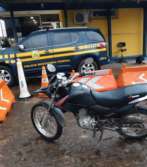 PRF recupera motocicleta roubada nesta quarta-feira em Cacimbinhas