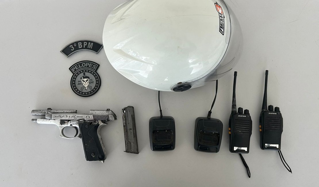 Menor é apreendido com motocicleta roubada e arma de fogo, em Arapiraca